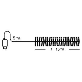 Kaemingk LED-Lichterkette 15 m schwarz warmweiß