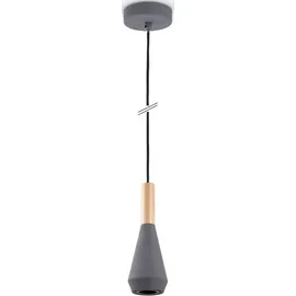 Paco Home MORA 1-flg. Ø9 cm Trichterform Holz/Grau