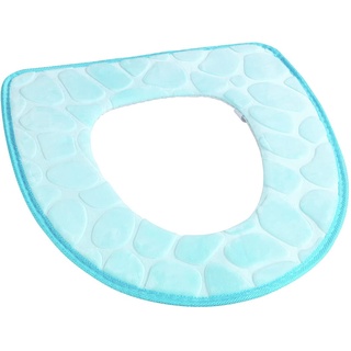 Maximex WC-Sitzpolster mit Memory Foam, hautfreundliche & weiche Sitzauflage, praktisches WC-Sitzpolster mit Klettverschluss, Blau, waschbar. 36 x 43 cm