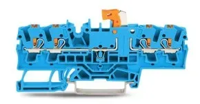 Wago 2202-1874 4-Leiter-Trenn- und Messklemme, mit Drücker, mit Prüfmöglichkeit, blau 22021874 - 50 Stück