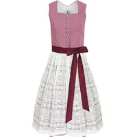 Dirndl für Damen "Salloa" 51157 - Bordeaux Weiß 65cm, Traditionell mit Spitzenschürze 32