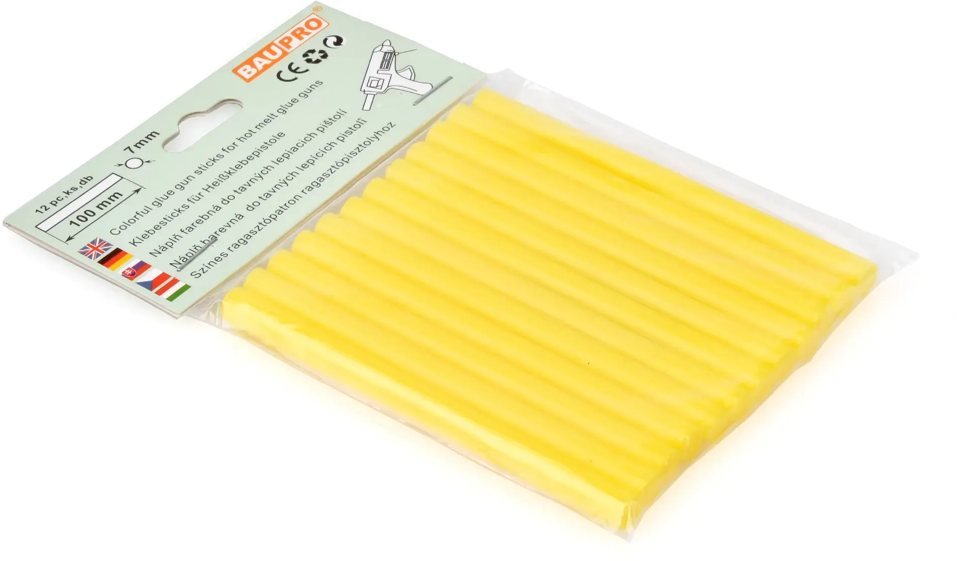 7mm Gelb | 12er Pack | Klebesticks Baupro