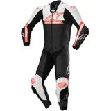 Alpinestars Missile V2 Ward perforierte 1-Teiler Motorrad Lederkombi, schwarz-weiss-rot, Größe 60 für Männer