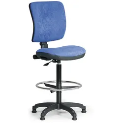 Arbeitsstuhl Gepolstert MILANO II mit Stützring, blau