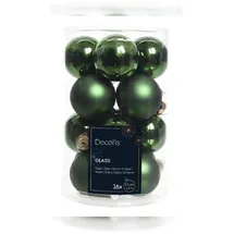 Kaemingk Weihnachtsbaumkugeln Glas 3,5 cm 16 Stück piniengrün