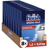 Finish Spezial-Salz – Spülmaschinensalz zum Schutz vor Kalkablagerungen und Wasserflecken – Multipack mit 8 x 1,2 kg