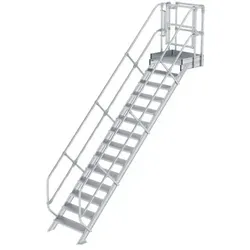 Treppen-Modul Aluminium geriffelt 14 Stufen