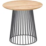 Solpuri Beistelltisch Grid - 70 cm rund / 65 cm hoch 305 - anthrazit 400 - Teak