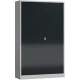 Metallschrank abschließbar Flügeltürenschrank 1945 x 1200 x 600 mm lichtgrau/anthrazit X-530388