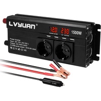 LVYUAN Wechselrichter 1500W 12V 230V 240V Modifizierter Sinuswellen Spannungswandler