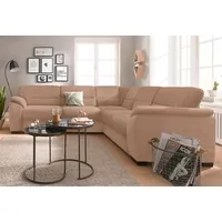 sit&more Ecksofa Montego L-Form, wahlweise mit Bettfunktion und Schubkasten braun