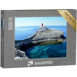 puzzleYOU Puzzle Puzzle 1000 Teile XXL „Leuchtturm von Madonetta, Bonifacio, Frankreich, 1000 Puzzleteile, puzzleYOU-Kollektionen Frankreich