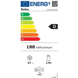 Amica EKGCX 387 955 Einbau-Kühlgefrierkombination (237 l, 1769 mm hoch)