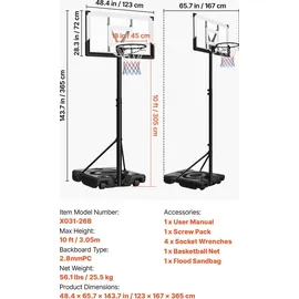 Vevor Basketballständer 1219,2 mm