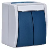 Busch-Jaeger 2621 WN-53-205-101 Doppeltaster/Serientaster 2 Schließer, 1-polig (Arbeitsstrom) (Thermoplast) Grau ocean® (IP 44) 2CKA001484A0374