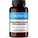 Flohsamenschalen Kapseln - 380 mg, 60 Stück - Gemahlen Reines Psyllium Husk Pulver und Biotin für maximale Wirksamkeit und Gesundheit von BIOHERBA