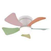 GLOBO LED Deckenventilator, Dimmbar, Fernbedienung, bunt, D 40 cm