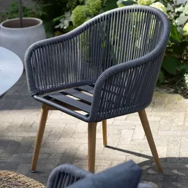 Mr. Deko Solana Rope Gartenstuhl 63 x 63 x 108 cm grau 2 St.