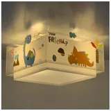 Dalber 73456 - Kinder Deckenleuchte DINOS 2xE27/60W/230V - Weiß/Bunt
