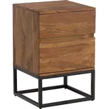 FineBuy Nachtkonsole Boxspringbett Massivholz 40x38x60 cm Schubladen