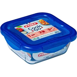 international cookware sas Glasbehälter eckig blau 0,8 l