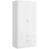 Dmora Kleiderschrank Weiß, 52x184x81 cm, Schlafzimmer, Kleiderschränke, Drehtürenschränke
