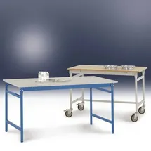 Manuflex BB3027.7035 Beistelltisch BASIS stationär mit Kunststoff-Tischplatte in Lichtgrau RAL 7035, BxTxH: 1000 x 800 x 780mm