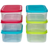 Kigima Gefrierdosen mit Klickverschluss 6x1L Bunt – Vorratsdosen mit Deckel luftdicht – Transparente Frischhaltedosen – Aufbewahrungsbox Küche für Mealprep & Organisation – Made in EU