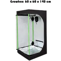JUNG Growbox Growzelt Indoor 60x60x140cm Premium Mylar 97% reflektierend, Hydroponisches System, Gewächshaus Cannabis Balkon, Wasserdicht, Grow Tent