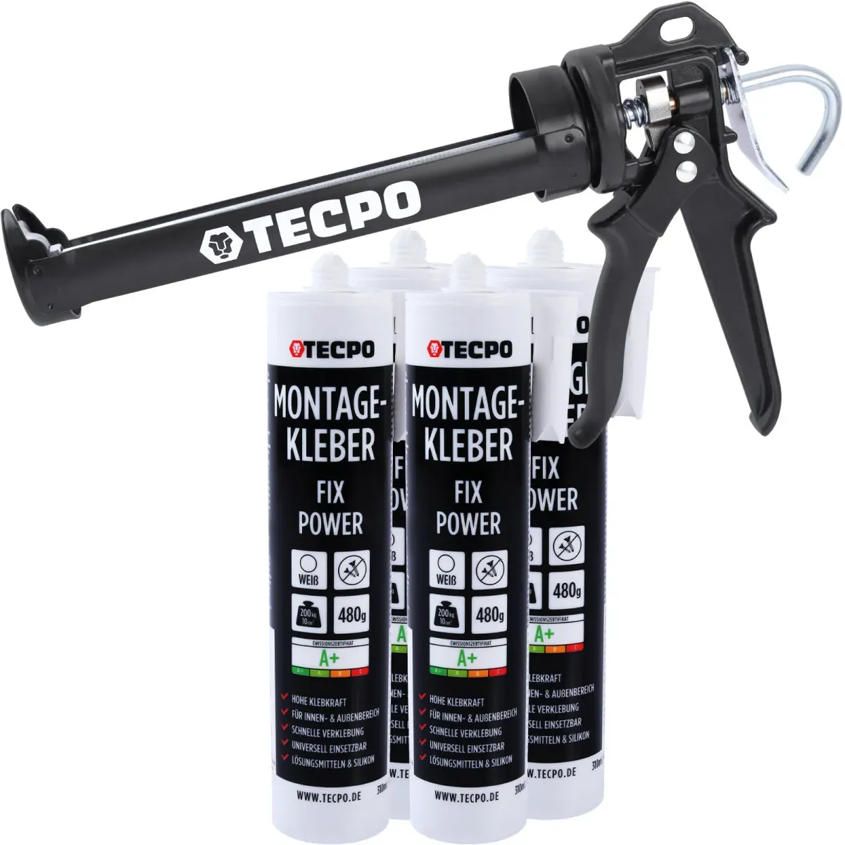 4x TECPO Universal Montagekleber Ultra FIX Power Baukleber 480g...
