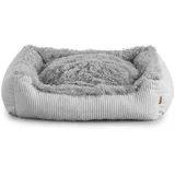 Gutekissen® Shaggy Hundebett Kleine Hunde - Hundekissen Waschbar - Farb- und Größenwahl (XXL - 110x90, Grau)