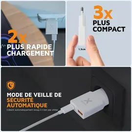 Xtorm Go2 SlimLine Wand-Ladegerät 33W 1x USB-C/ 1x USB-A weiß