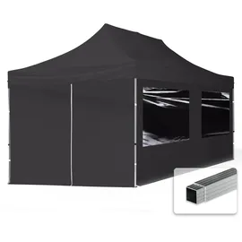 TOOLPORT Faltpavillon Economy 3 x 6 m schwarz inkl. Seitenteile 59031