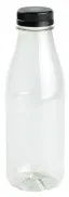 Greenbox rPET Smoothie Flasche, bruchfest & klar, 500 ml DCD03039 , 1 Karton = 198 Stück, Deckelfarbe: schwarz