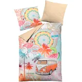 Dormisette Mako-Satin Bettwäsche mit Reißverschluss 135x200 80x80 (8198)