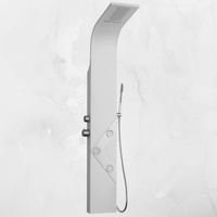 EM Elegante Duschsäule Alexa Aluminium Weiß 3 Düsen Hydro- und Wasserfall H150 x L20