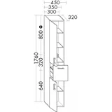 Burgbad Hochschr.Sys30 PG4 Sana 1760x350x320 Eiche Schwarz, HSKU035RF6334 HSKU035RF6334