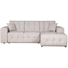 Home Affaire Ecksofa HOME AFFAIRE "Nosia L-Form", beige (creme), B:234cm H:85cm T:163cm, 100% Polyester, Sofas, Ecksofa, incl. 2 Zierkissen, mit feiner Steppung