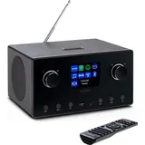 Medion P85444 2.1 Internetradio mit Subwoofer (DAB+, UKW Radio, Spotify Connect, WLAN, Bluetooth, Streaming, Equalizer, Farbdisplay, USB, AUX, Weck... - Schwarz