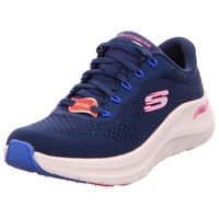 SKECHERS Arch Fit 2.0 Big League Low-Top-Sneaker, Marineblaues Netzgewebe in Hot Pink und Blau, 38