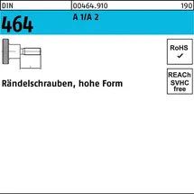 Industrial Quality Supplies DIN 464 Rändelschraube hohe Form VG M6x10 Edelstahl A1 blank