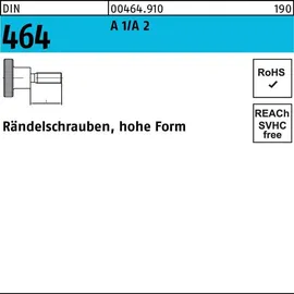 Industrial Quality Supplies DIN 464 Rändelschraube hohe Form VG M6x10 Edelstahl A1 blank