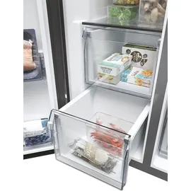 Haier - Amerikanischer kühlschrank 90,5 cm, 601 l, belüftet, platin HSW59F18EIMM