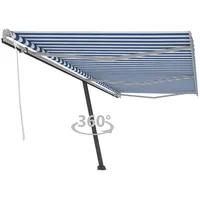 VidaXL Standmarkise Einziehbar 600 x 300 cm blau