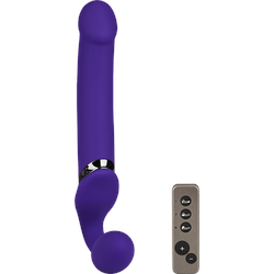 Vibrating Bendable Strap-On - Size XL, 35 cm, violett