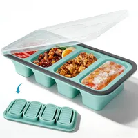 Niuny Gefrierbehälter Suppen Einfrieren Behälter Große Eiswürfelform Faltbar 1Stk Silikon Eiswürfelform Mit Deckel Gefrierdosen 1000ml Eiswürfelbehälter Silikon Gefrierform für Suppe Brühe Eiswürfel