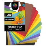 OfficeTree Tonpapier 12 Farben A4 130g 104 Blatt