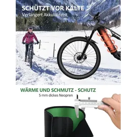 luxuskollektion E Bike Akku Schutzhülle 30-54cm Transportschutz Kälte Schmutz Schwarz