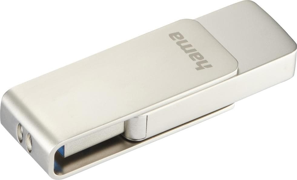 Hama USB-Stick Rotate Pro, USB 3.0, 128GB, 90MB/s, Silber (128 GB, USB 3.0), USB Stick, Silber