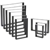 VENDOMNIA Möbelkufe Tischgestell - 2er Set, aus Stahl, Größenwahl, (Schwarz, Grau oder Industrial, Tischbeine, Tischkufen, Metall Kufengestell, Tischuntergestell) grau|silberfarben 90 cm